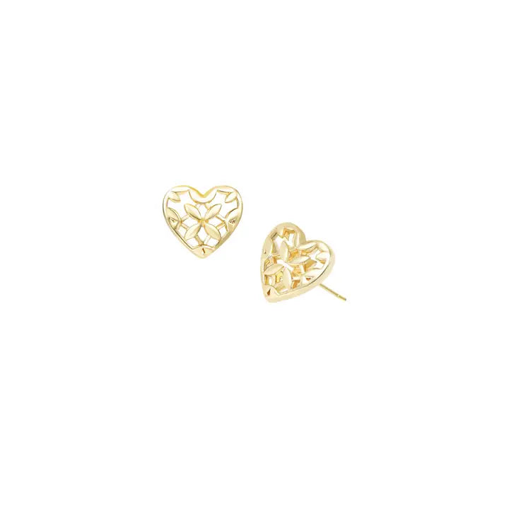 Twist knot rings-Natalie Wood - Earring - Believer Heart Stud - Gold