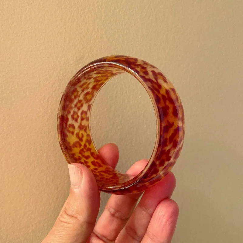 Subtle filigree bangles-Leopard Print Vintage Lucite Bangle Pairs Beautifully with Everything