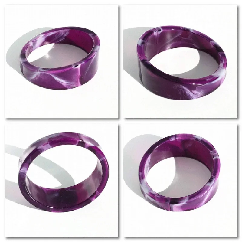 Pure crystal bangles-Scrumptious purple marbled vintage lucite bangle