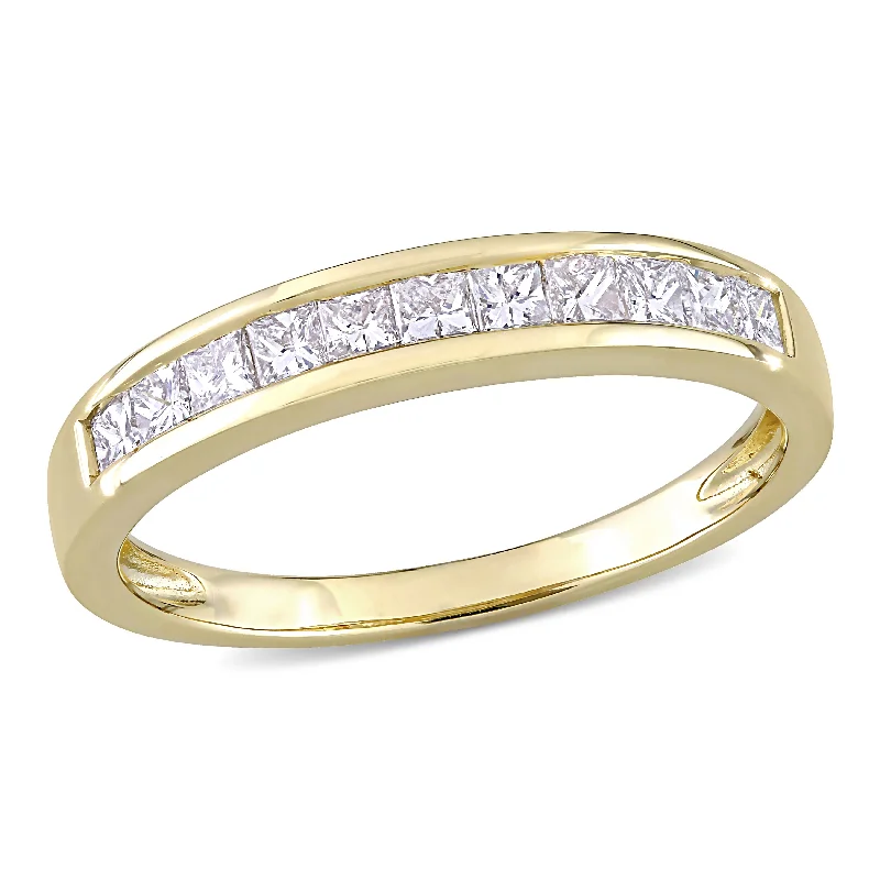 Cotton thread rings-Mimi & Max 1/2ct TW Channel Set Princess Cut Diamond Anniversary Band 14k Yellow Gold