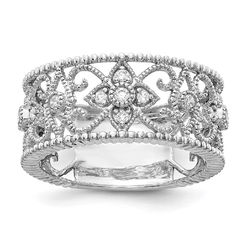 Fine form rings-14k White Gold Lab Grown Diamond Wedding Band Ring 1/4Ct Clarity- VS Color- G-H