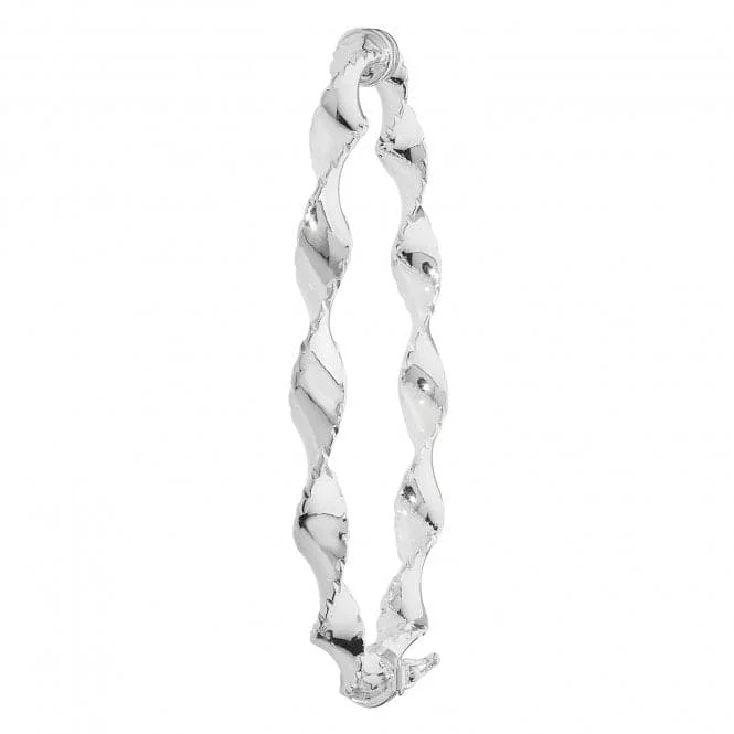 Small star bracelets-Acotis Silver Bangle Oval Dia Cut Twisted Hinged G4273