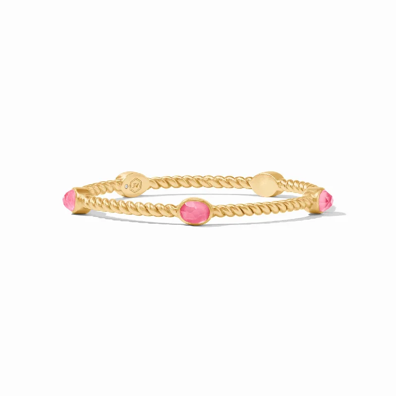 Flow shape bangles-NASSAU STONE BANGLE- PEONY PINK- MEDIUM