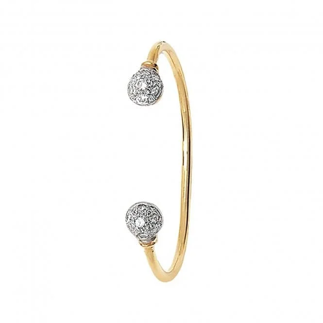 Light enamel bracelets-9ct Yellow Gold Baby Torc Bangle with Zirconia Stones BN320CZ