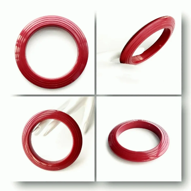 Cotton thread bangles-Vintage Saucer Bangle Concentric Ring Design Stunning Red Resin