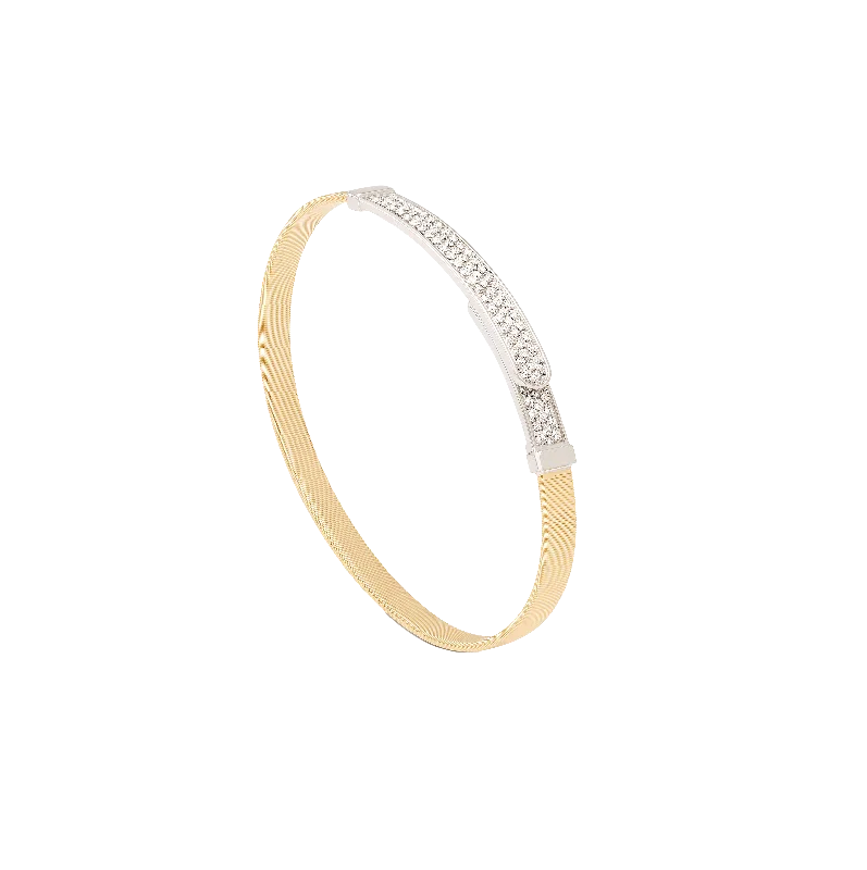 Fine link bracelets-Marco Bicego Masai Mixed Metals Handmade Bangle with Diamonds