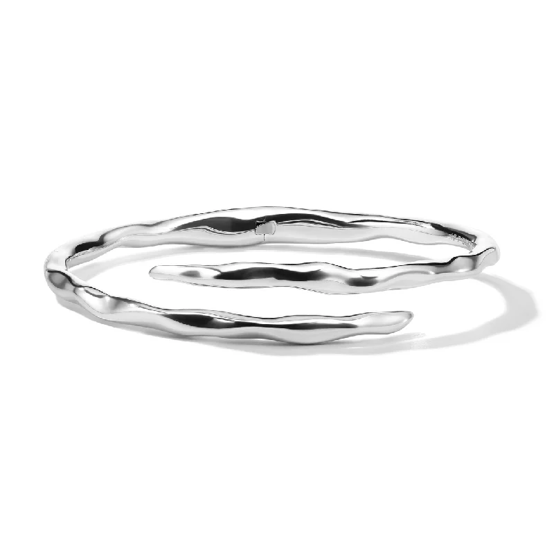 Old deco bangles-IPPOLITA Classico Heavy Squiggle Bypass Hinged Bangle in Sterling Silver