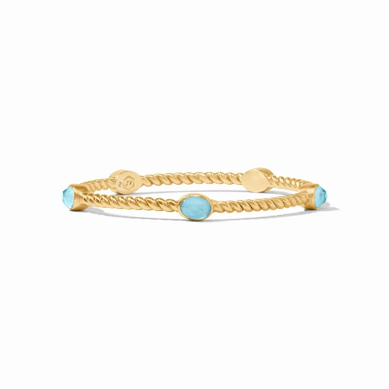 Twisted thread bangles-NASSAU STONE BANGLE- CAPRI BLUE- MEDIUM