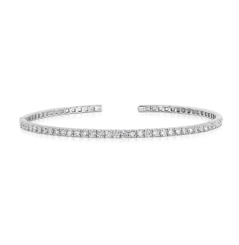 Raven motif bangles-Sabel Collection 14K White Gold Diamond Cuff