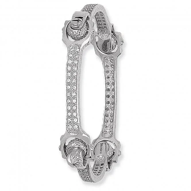 Flexible cord bracelets-Acotis Silver Bangle Spanner Zirconia G2206