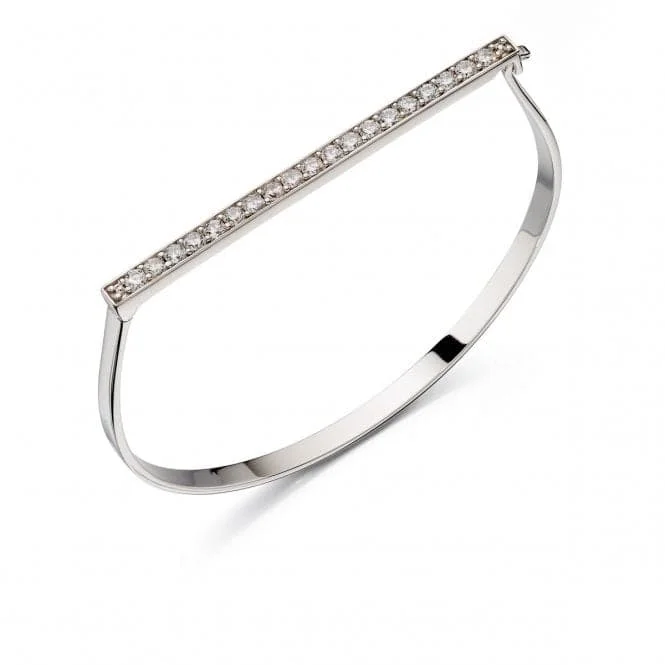 Java tile bracelets-Fiorelli Silver Pave Hinged Bangle B4861C