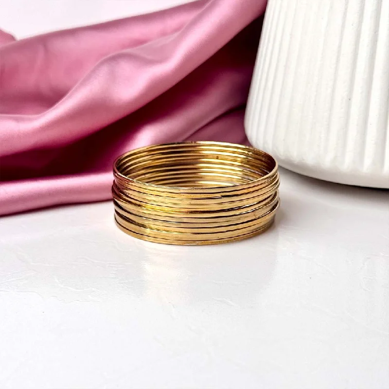 Chiseled metal bangles-Sahana Bangles (Golden)