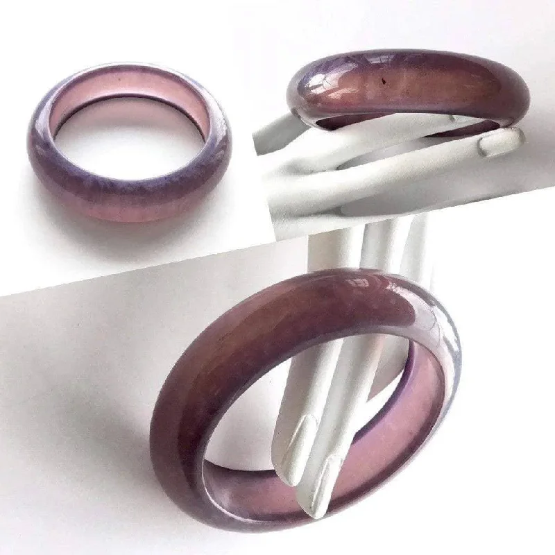 Java tile bracelets-Vintage jewelry, lucite smoky mauve bangle