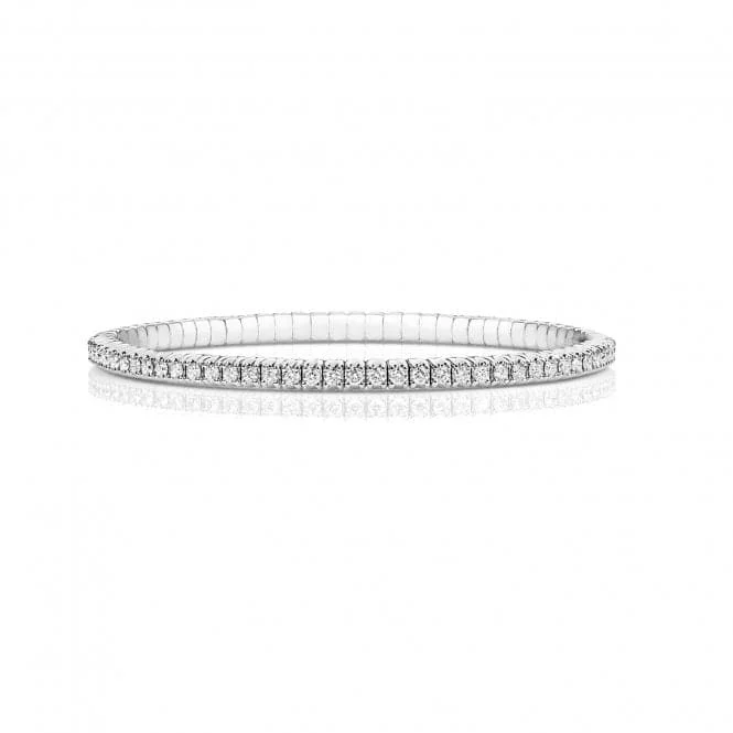 Fine design bangles-Diamond Jewellery 18CT White Gold Diamond Bangle BDQ107W