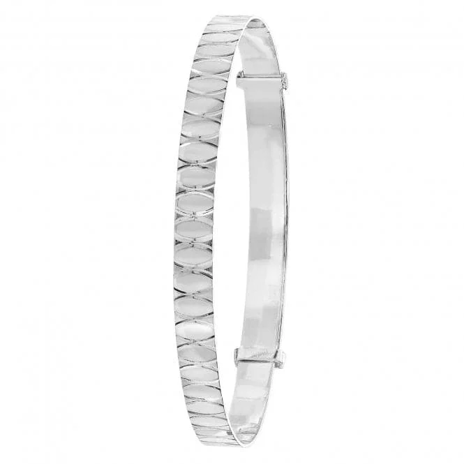 Graceful art bracelets-Acotis Silver Expandable Bangle Round Dia Cut G4411