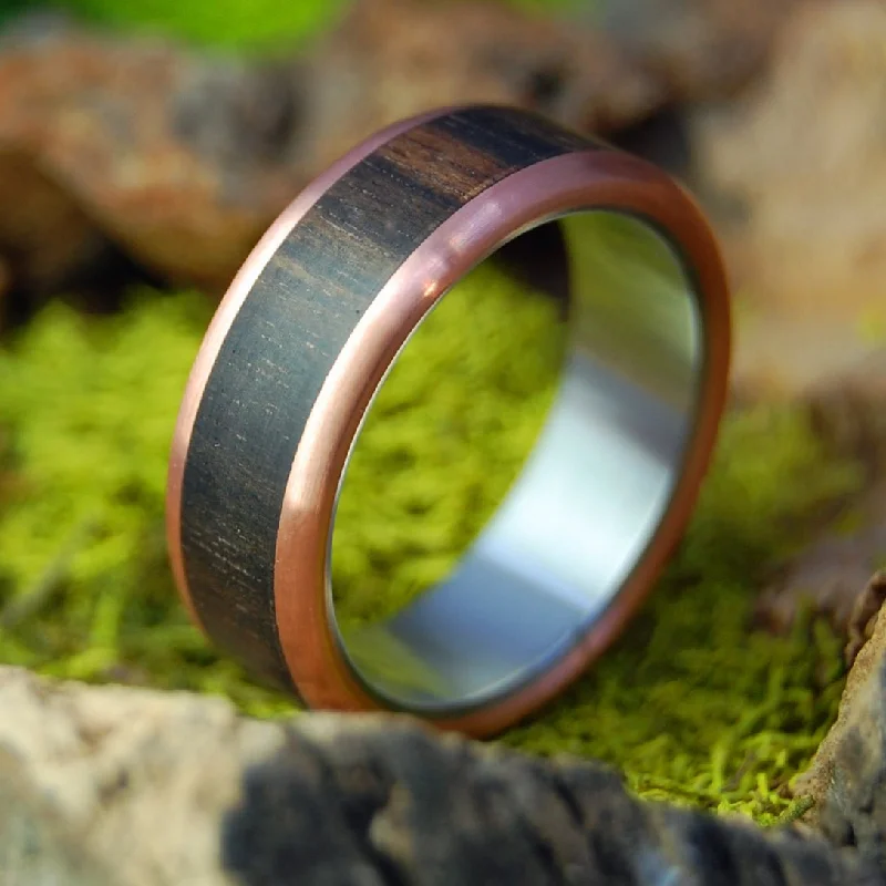 Twist knot rings-African Ebony Copper | Men's Copper, Ebony Wood & Titanium Wedding Ring