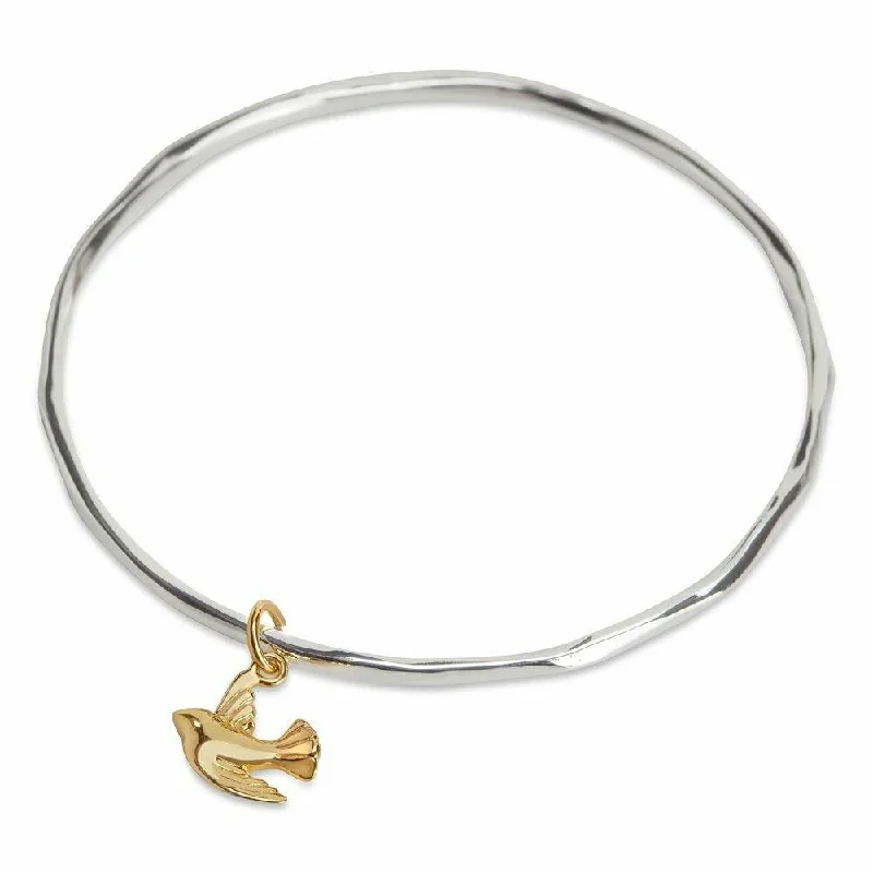 Flow shape bangles-Bird Bangle | Silver - Gold