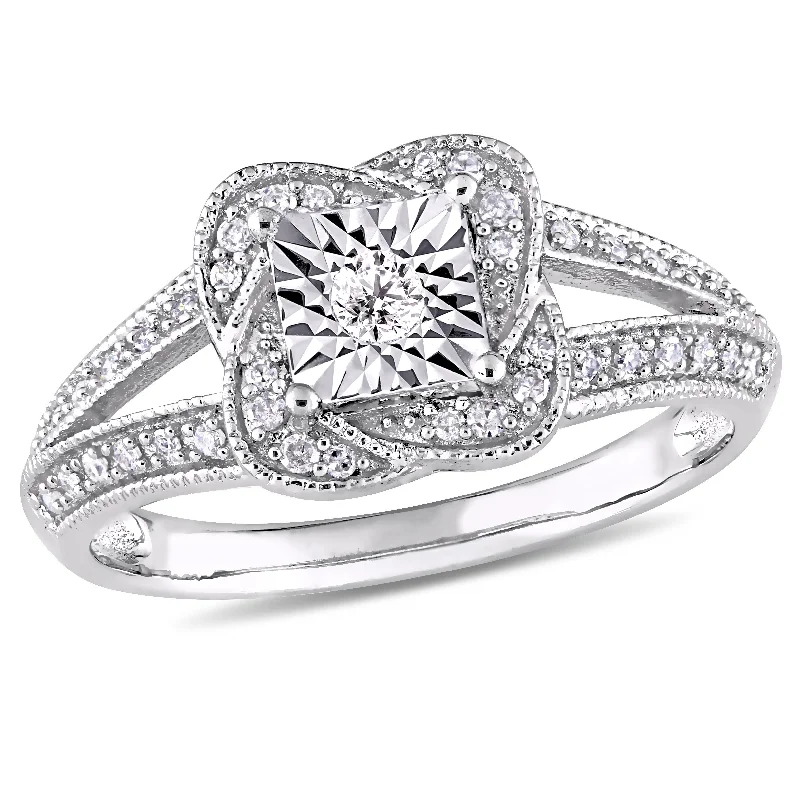 Astro theme rings-Mimi & Max 1/5ct TW Diamond Vintage Split Shank Ring 10k White Gold