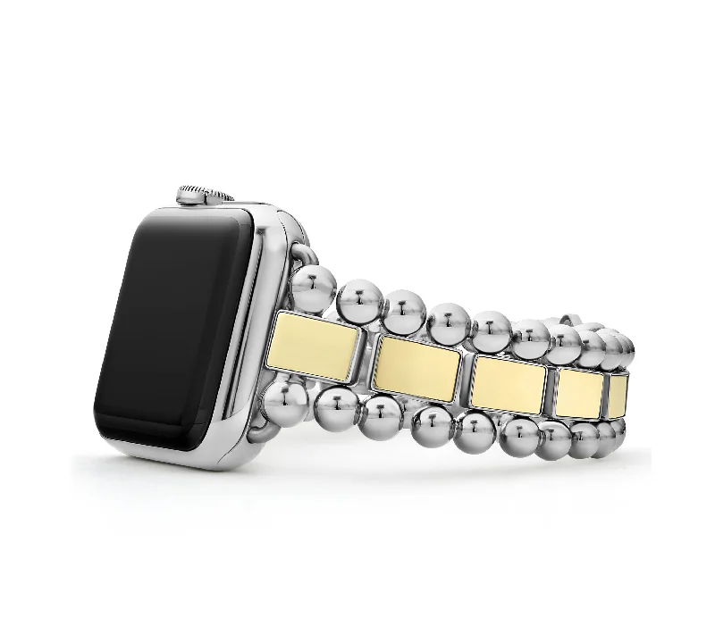 Baroque pearl bracelets-LAGOS Smart Caviar Yellow Gold and Silver Link Watchband, 38mm