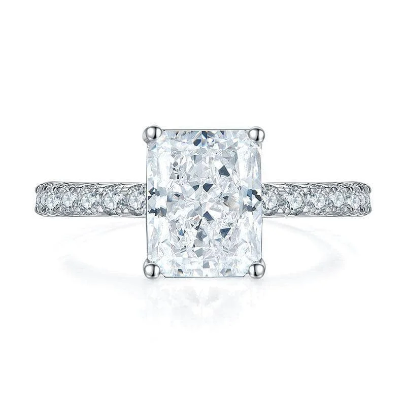 Flow style rings-3.0 Ct Diamond Radiant Cut Engagement Ring