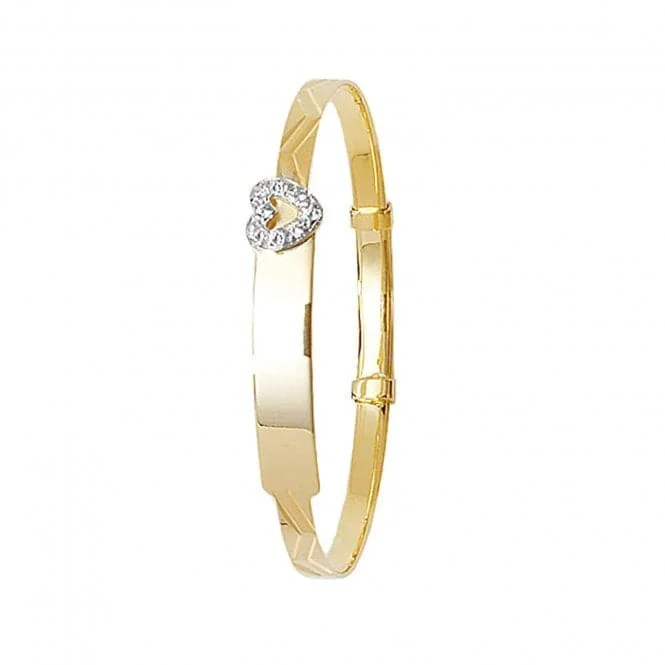 Full moon bangles-9ct Yellow Gold Zirconia Baby ID Bangle BN352