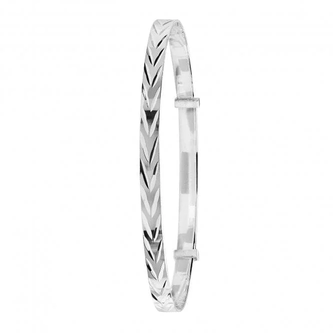 Stranded tribal bangles-Acotis Silver Bangle Round Dia Cut Expandable G4384