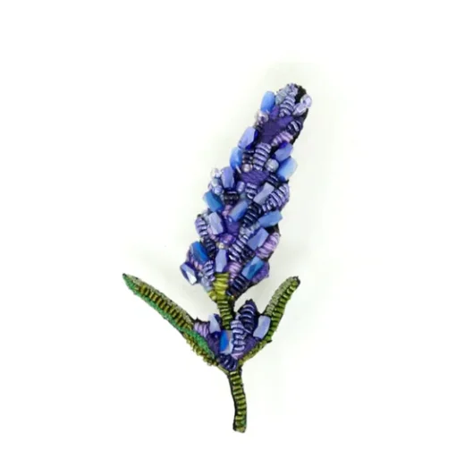 Sculpted metal brooches-Trovelore - Lavender Brooch Pin