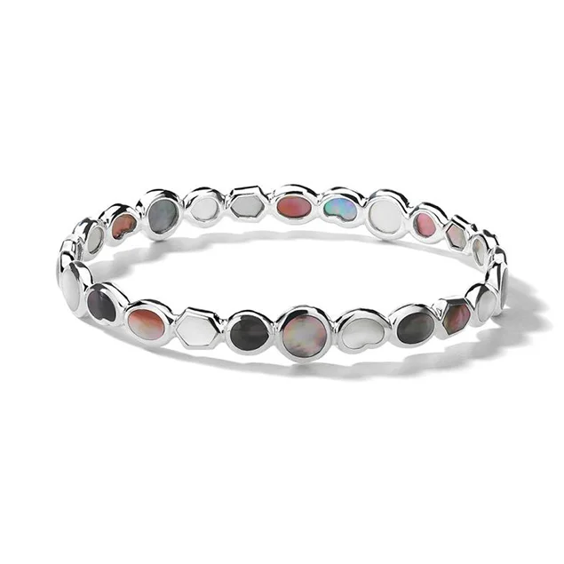 Pure star bangles-IPPOLITA Polished Rock Candy Silver All-Over Stone Bangle in Sabbia