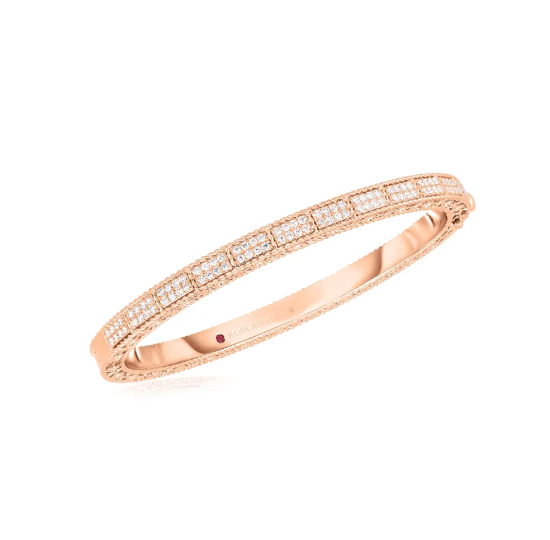 Pure star bangles-Roberto Coin Mosaic Rose Gold Diamond Bangle