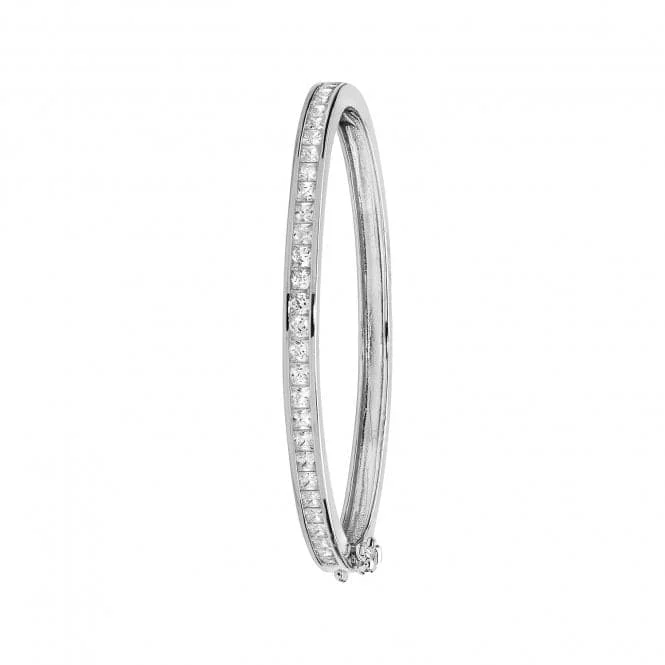 Bright link bangles-Acotis Silver Babies Zirconia Oval Bangle G4356