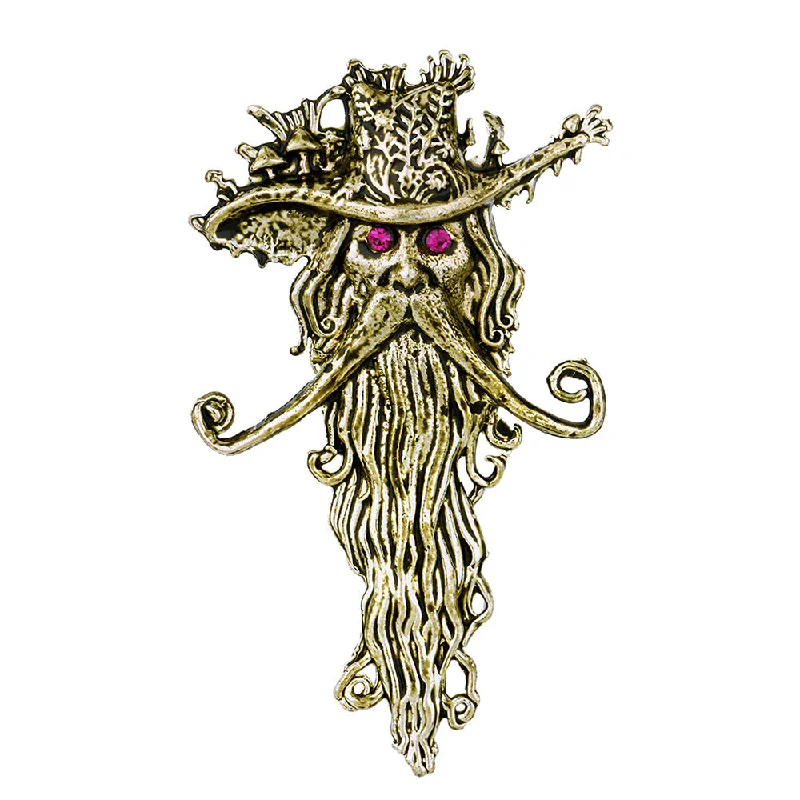 Dangling charm brooches-Mahi Antique Gold Plated the Wizard Brooch for Men (BP1101048G)