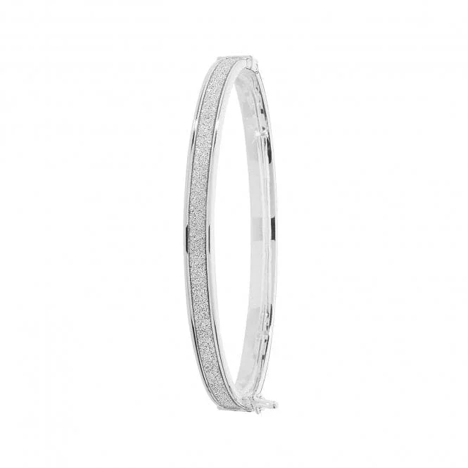 Wide cuff bangles-9ct White Gold Babies Hinged Bangle BN387BW