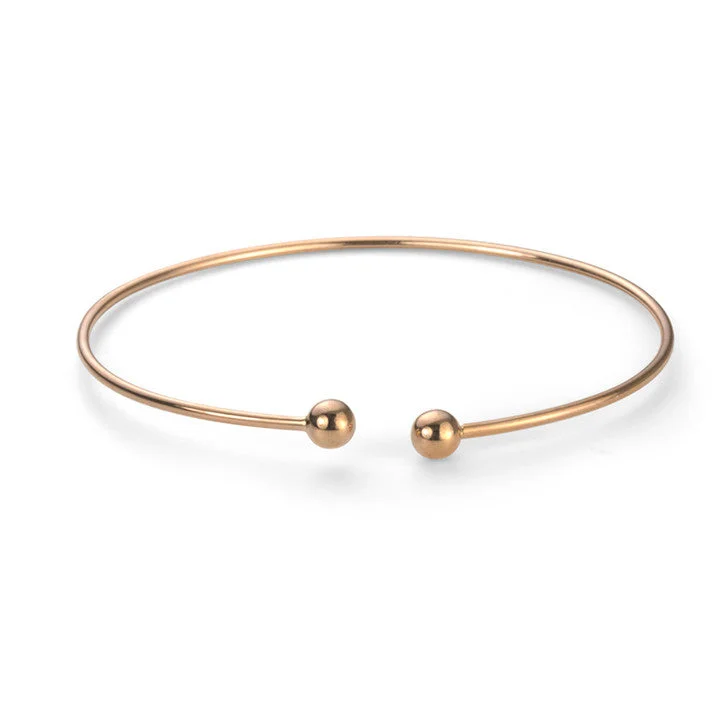 Bright link bangles-14K Rose Gold Thin Sphere Bangle