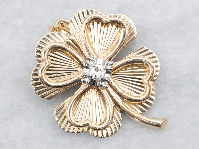 Butterfly motif brooches-Diamond Shamrock Pendant or Brooch