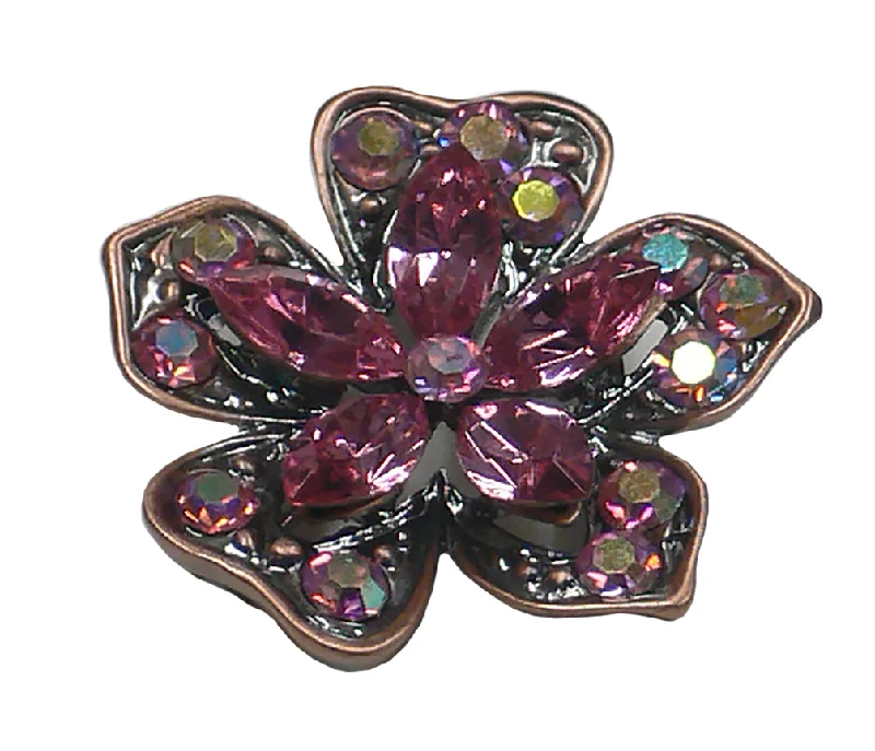 Crystal embellished brooches-Brooch #YY84750-2rose