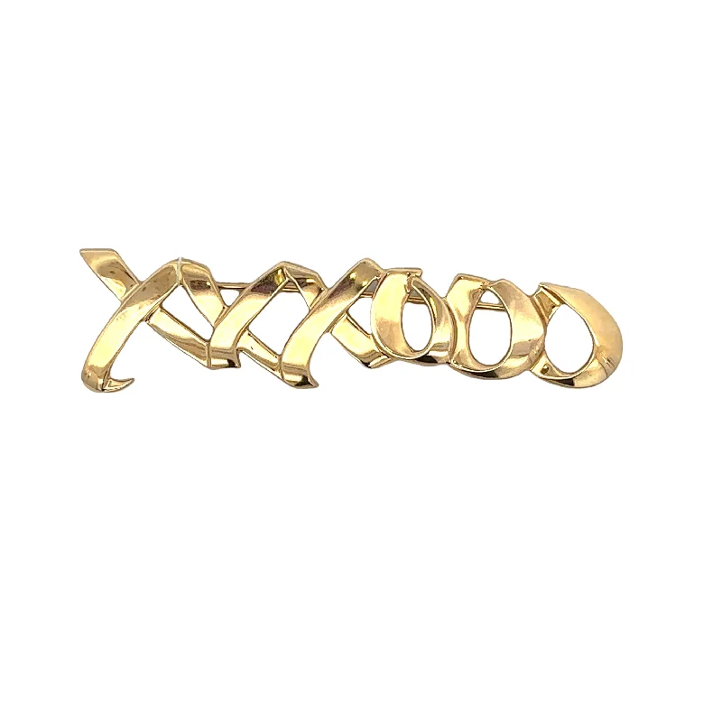 Swarovski crystal brooches-Tiffany & Co. Paloma Picasso XO Brooch in 18k Yellow Gold