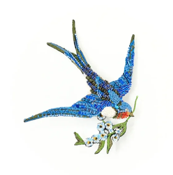 Handcrafted artisan brooches-Trovelore - Peace Swallow Big Brooch Pin