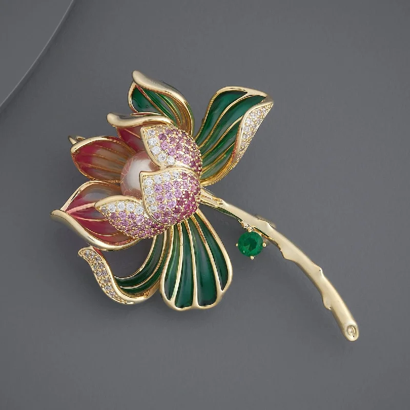 Gold floral brooches-Trendy Brooch 184972