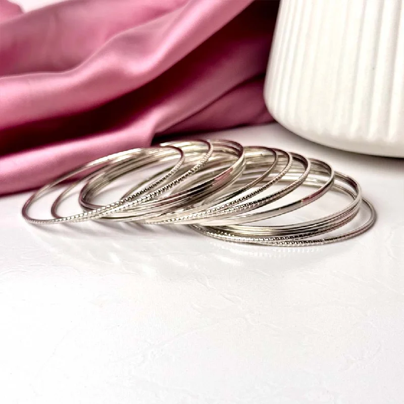 Flow pattern bracelets-Sasha Bangles (Silver)