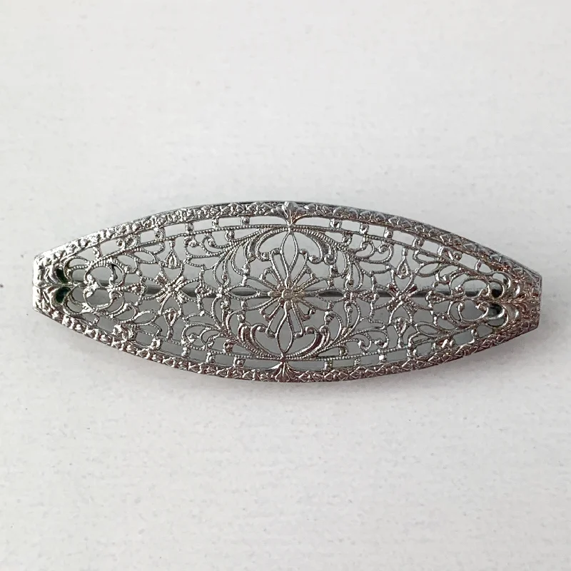 Crescent moon brooches-Estate Collection - Silver Brooch