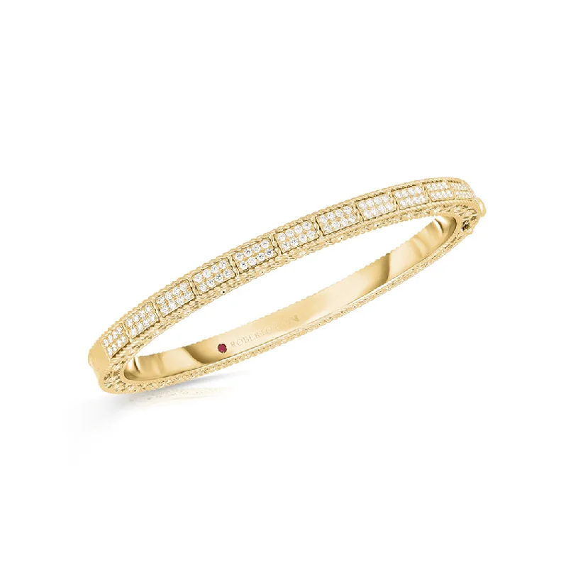 Small dot bangles-Roberto Coin Mosaic Yellow Gold Diamond Bangle