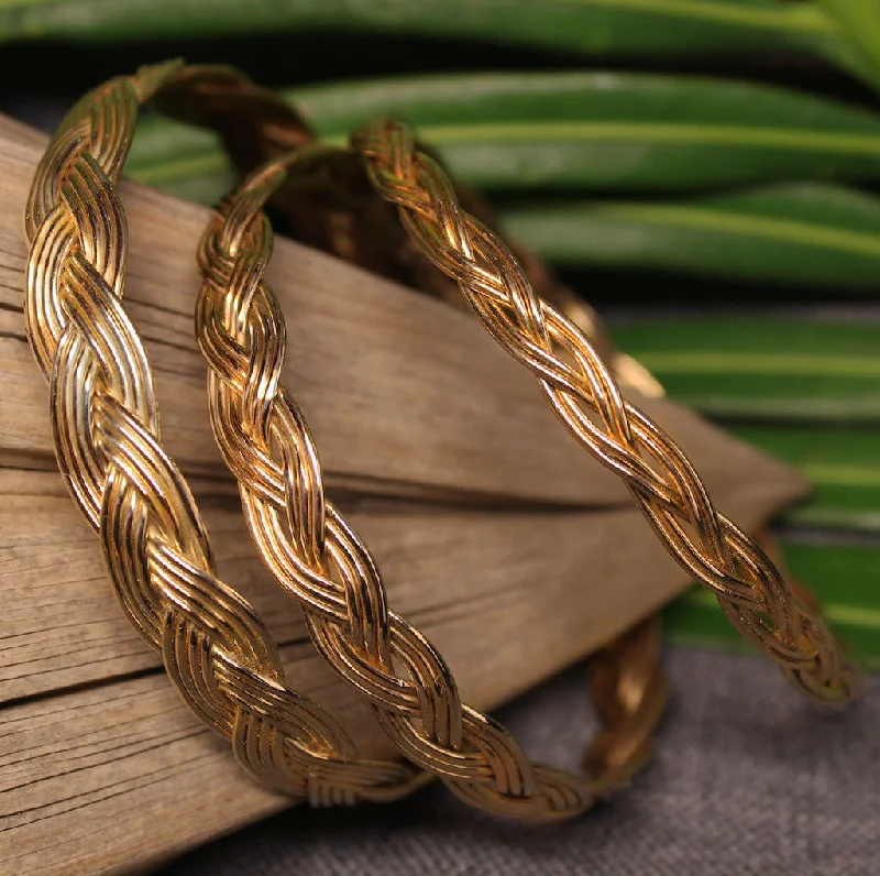 Solid gold bracelets-Turkshead Bangle 14k Gold