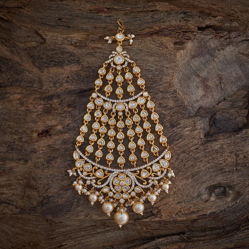 Asymmetrical brooches-Kundan Hair Brooch 176794