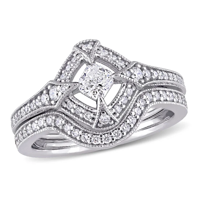 Flex open rings-Mimi & Max 3/4ct TW Diamond Bridal Set Ring 10k White Gold