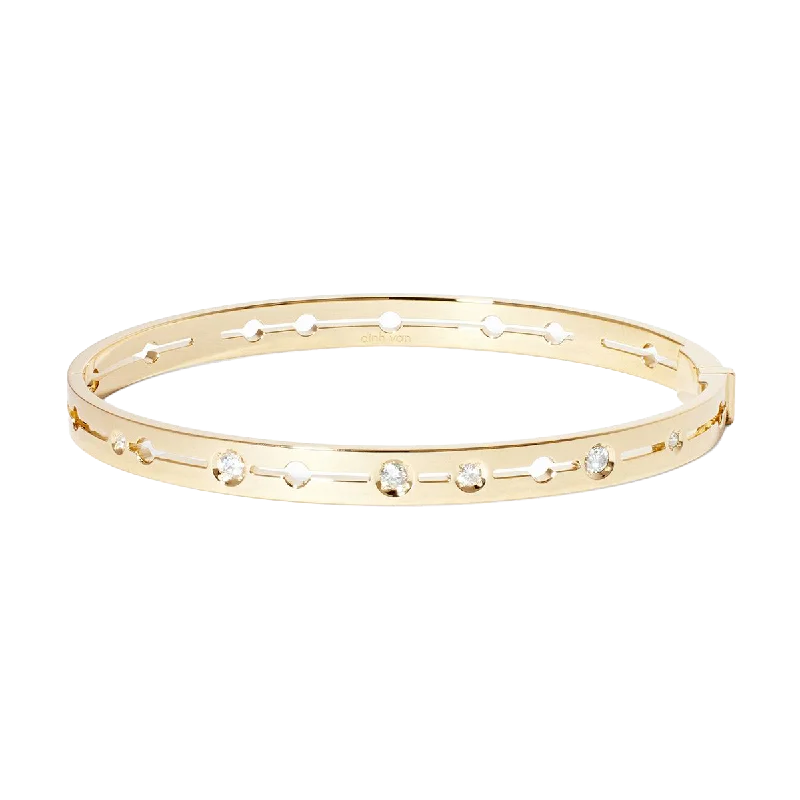 Bright modern bracelets-Dinh Van Pulse Yellow Gold and Diamond Bangle