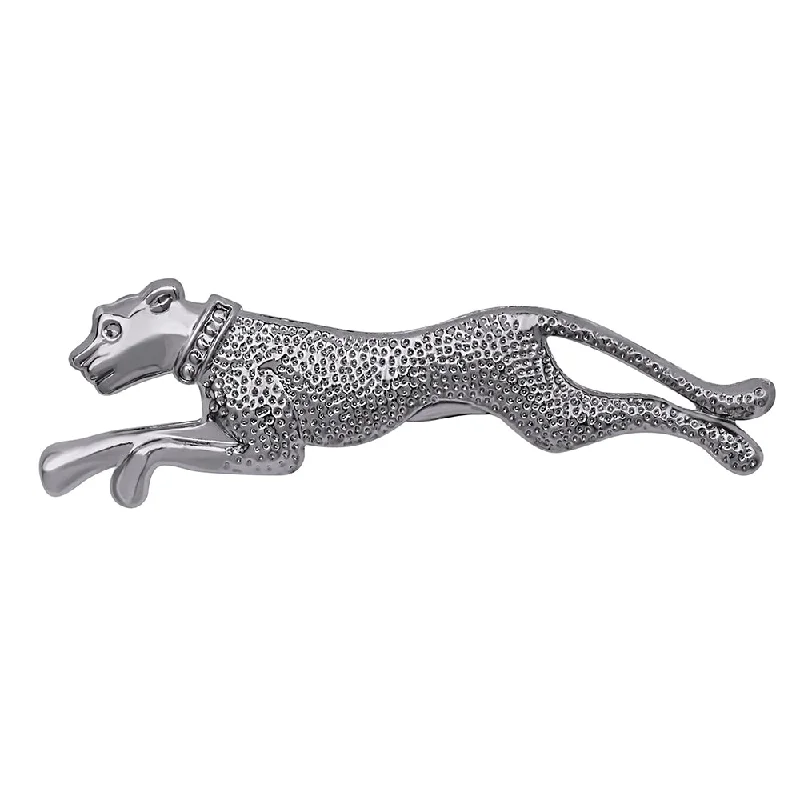 Zodiac sign brooches-Mahi Rhodium Plated Silver Color Jaguar Brooch Lapel Pin for Men and Boys (BP1101059R)