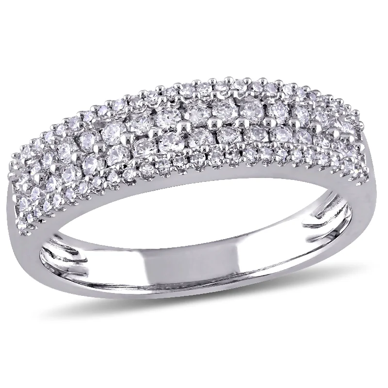 Woven fiber rings-Mimi & Max 1/2ct TW Diamond Anniversary Ring 14k White Gold