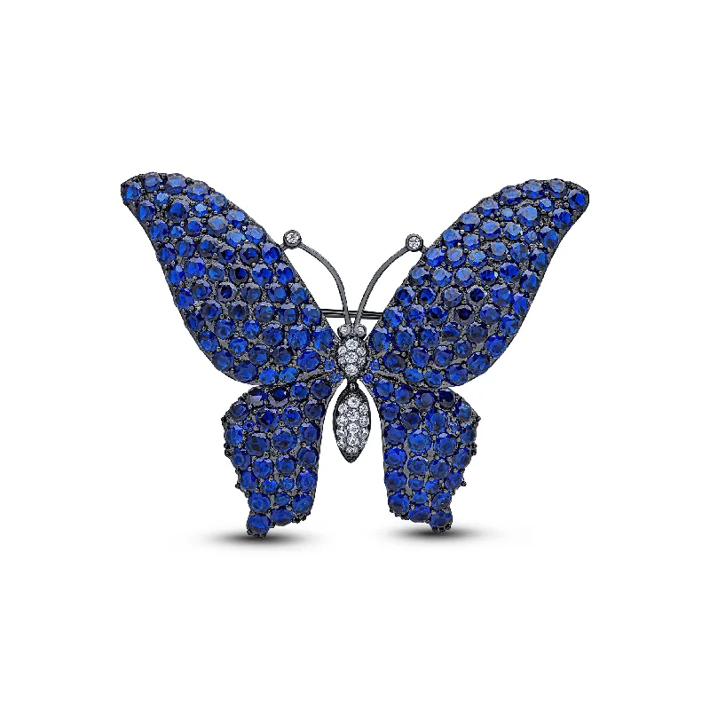 Sapphire stone brooches-Butterfly Brooch (Sapphire)