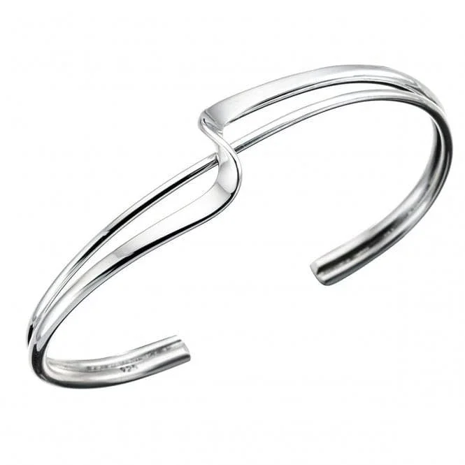 Astro theme bracelets-Beginnings Sterling Silver B431 Squiggle Bangle