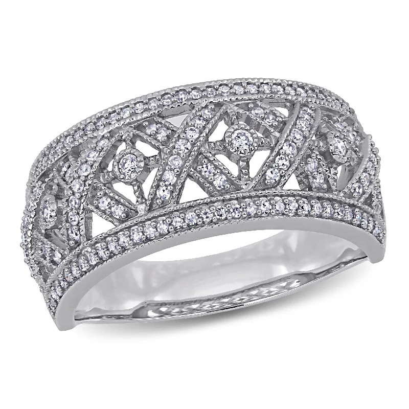 Bold stone rings-Mimi & Max 1/2ct TW Diamond Filigree Ring 10k White Gold